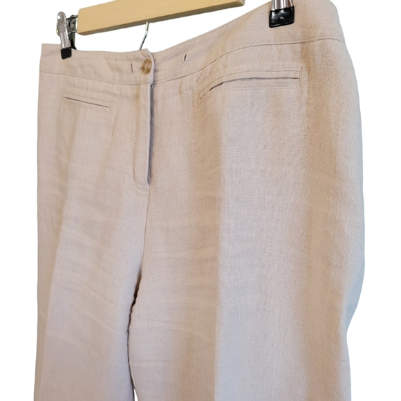 Cream Linen Slacks - Picture 2 of 4